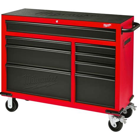 milwaukee 48-22-8520 46 in 8-drawer rolling steel storage cabinet red|milwaukee roller cabinet.